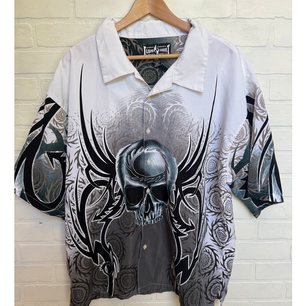 Steve & Barry's Club Shirt Authentic Loungewear Skull Button Down sz XXXL